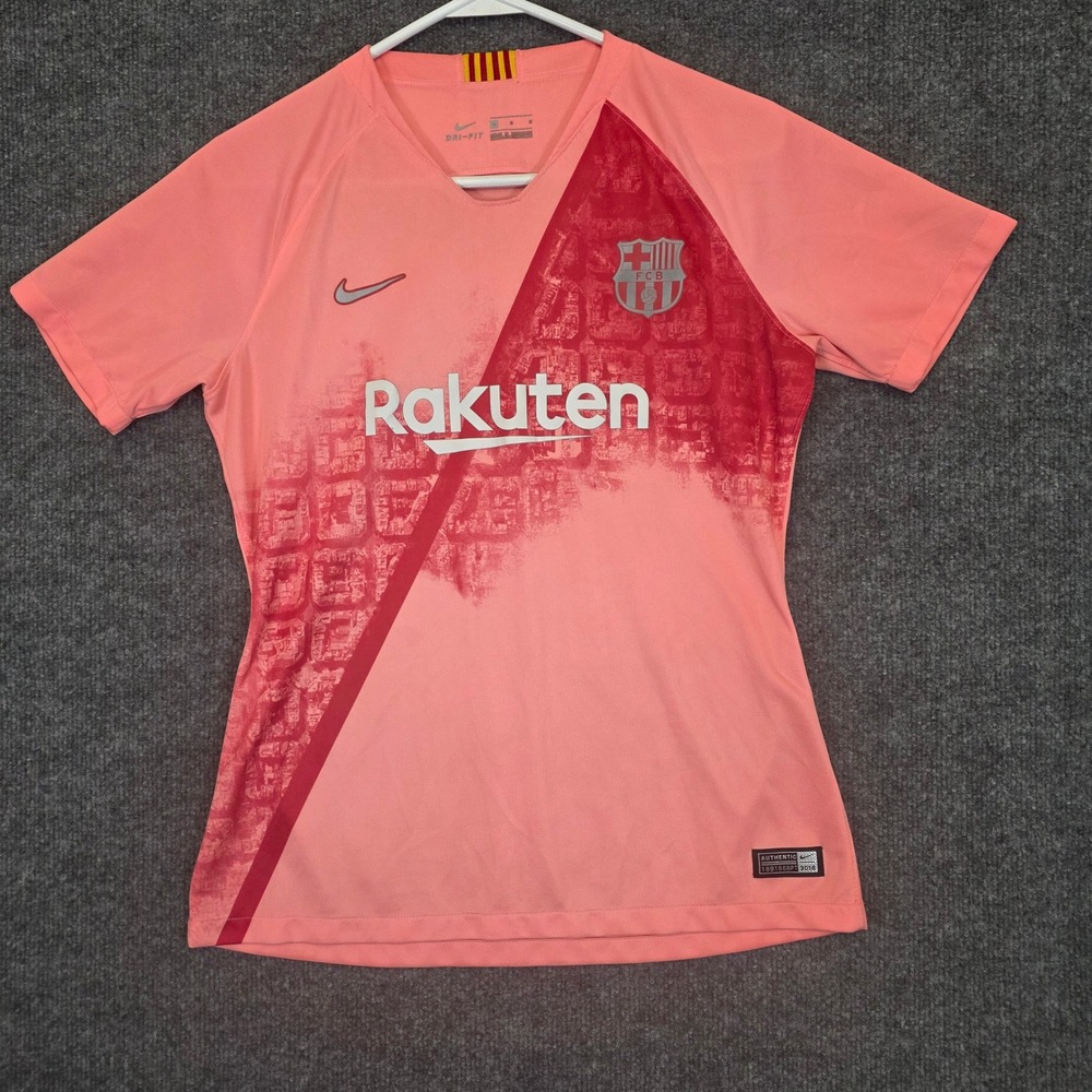 Nike FC Barcelona 2018/19 3rd Soccer Jersey Mens Medium Pink Dri-FIT